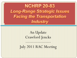 NCHRP Project 20-83 Update