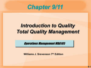 CH9 AND CH11 QUALITY MANAGEMENT and TQM