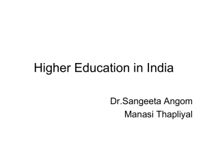 Indian Higher Education reform - East
