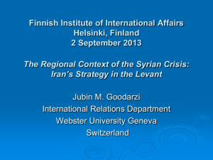 Jubin Goodarzi - Iran`s Strategy in the Levant