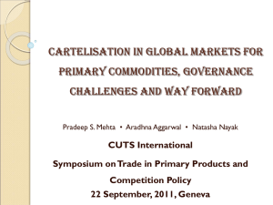 Cartelisation in global markets for primary commodities