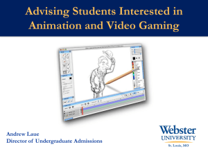 Counseling Student Interested in Animation and Video Game Design