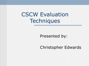 CSCW Evaluation Techniques