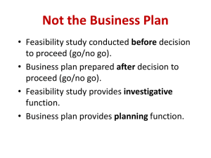 Feasibility Study Outline 2) Market Feasibility