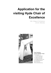 Application for the visiting Hyde Chair of