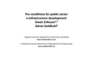 Pre-conditions for public sector e-infrastructure development Owen