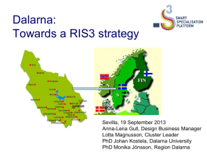 Dalarna: Towards a RIS3 strategy