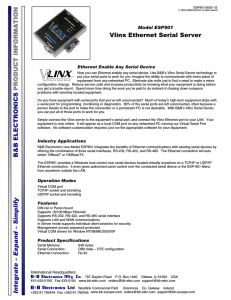 ESP901 - Datasheet - Vlinx Ethernet Serial Server