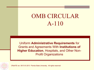 OMB CIRCULAR A-110 - Office of Research