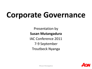 1) 2011 Corporate Governance Presentation in Nyanga