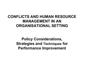 conflicts and human resource management in an organisational