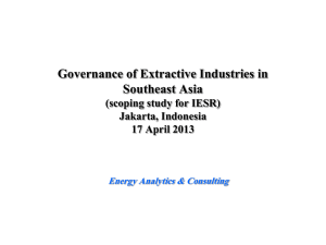 Extractive Industries Governance in Southeast Asia