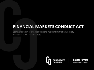 Auckland District Law Society seminar on the Financial