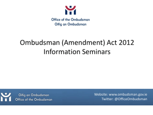 Presentation on Ombudsman Amendment Act 2012