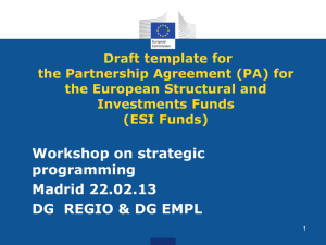 (PA) for the European Structural and Investments Funds (ESI Funds