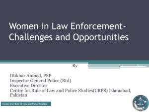 Women in Law Enforcemner-Pakistan