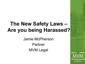 The New Safety Laws - Are you being Harassed?