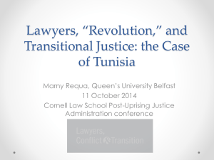 Post Uprising Justice – Lawyers & Tunisia (Marny Requa)