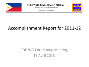 Accomplishment Report - Philippines Development Forum