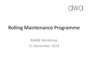 Rolling Maintenance Programme