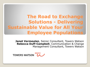 The Road to Exchange Solutions-Delivering Sustainable Value for
