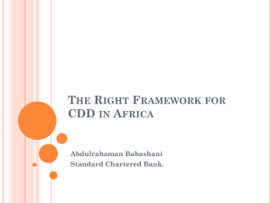 The Right Framework for CDD in Africa - African export