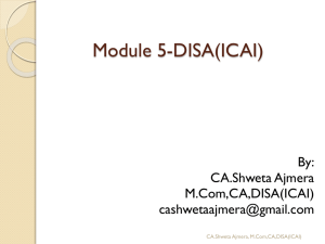 DISA Module 5 by CA.Shweta Ajmera - Indore
