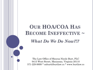 Our HOA/COA Has Become Ineffective ~