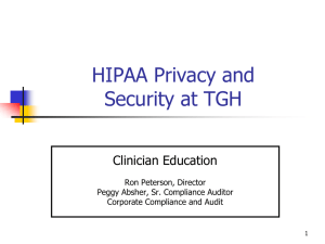 HIPAA Education - Tampa General Hospital
