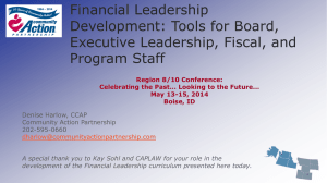 Financial Training Pilot with Denise Harlow, CAP