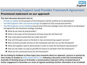 Commissioning Support Lead Provider Framework Agreement