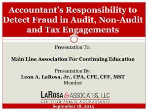 Accountant`s Responsibility to Detect Fraud in Audit, Non