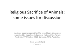 Religious Sacrifices of Animals