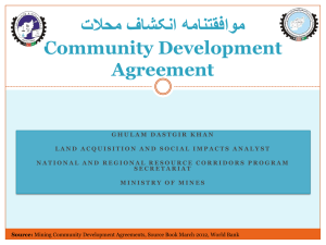 موافقتنامه انکشاف محلات Community Development Agreement (CDA)