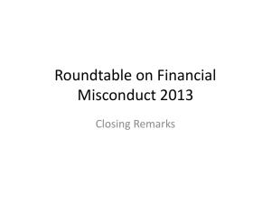 Roundtable on Financial Misconduct 2013