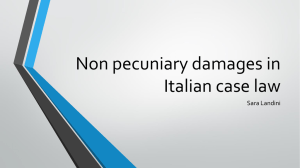 Non pecuniary damages in Italian case law