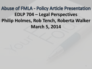 EDLP 704 – Abuse of FMLA – Policy Article Presentation_Ultimate