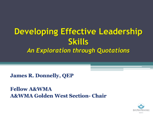 James R. Donnelly - Developing Effective Leadership Skills