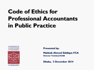 Code for Professioanl Accoutants in Public Practice