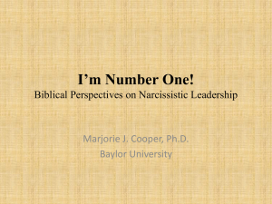 Biblical Perspectives on Narcissistic Leadership