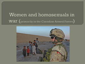 Women and homosexuals in war (primarily in the Canadian Armed