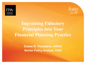 Ingraining Fiduciary Principles into your Financial - Chapters