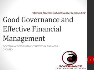 To plan and facilitate a governance network for all First Nation