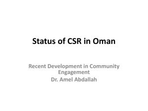 Status of CSR in Oman - The Protection Project