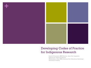 Developing Codes of Practice for Indigenous - CAREB
