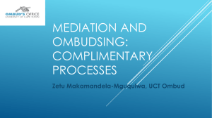 UCT Ombud Presentation for Conflict Dynamics Sept 2014