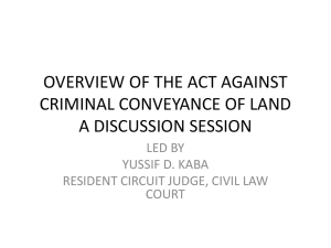 overview of the act against criminal conveyance of land