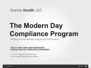 The Modern Day Compliance Program