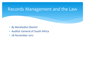 Records Management and the Law