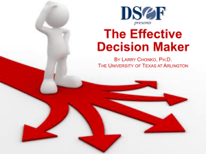 The Effective Decision Maker presents The Effective Decision Maker
